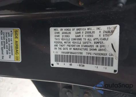 2010 Acura Tl from USA, damaged, VIN 19UUA8F58AA015780